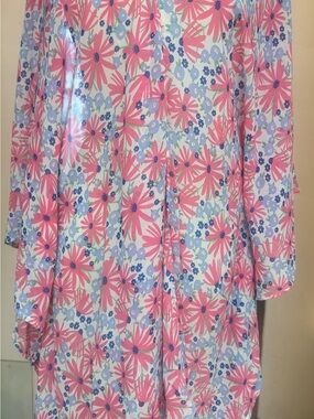 Floral Pink and Blue Maxi Dress